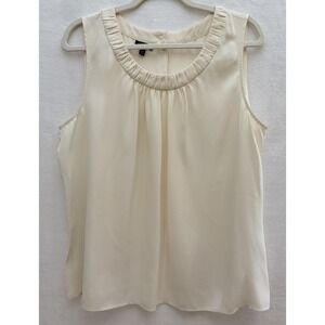 Talbots Woman's Petite Top Sleeveless 18WP Ivory Chiffon Office Business Formal